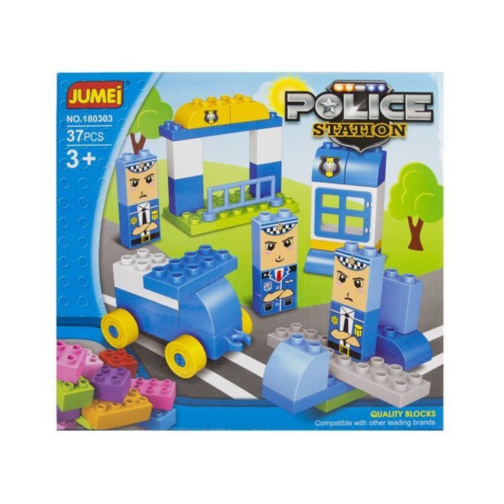 Строителни комплекти Kathay-Haster, Klocki Jumei, 37 елемента, 28x26см, полица