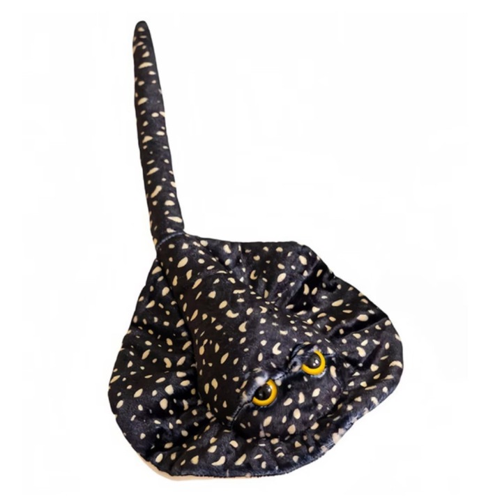 Pisica de mare de plus, Jucarii de plus, Negra cu buline, 50x24cm