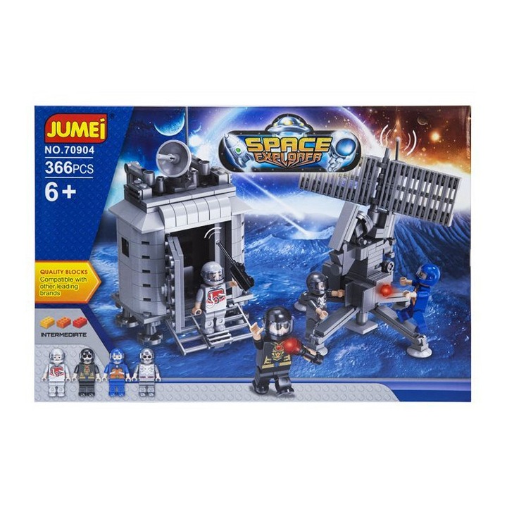 Конструктор Kathay-Haster Space Explorer, 366 елемента, 38x26см, 4 фигурки космонавти, за деца над 6 години