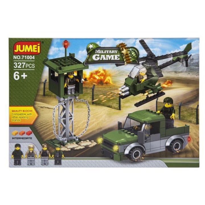 Строителен комплект Kathay-Haster, Military Game, 327 елемента, 38x26см, за деца над 6 години