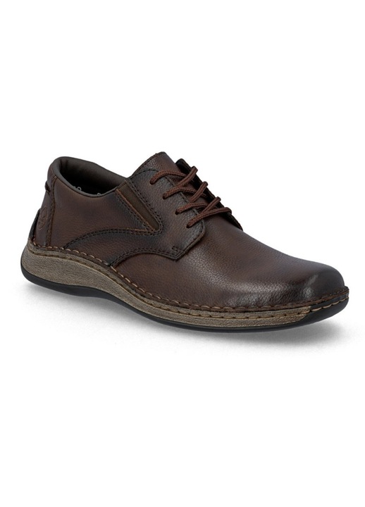 Rieker Pantofi maro din piele pentru bărbați, extra-largi 05211-25