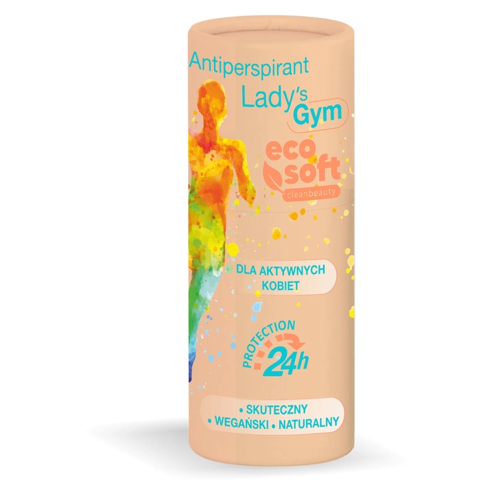 Антиперспирант Ecosoft Lady's Gym 24H, без алуминиеви соли, веган, аромат на сандалово дърво, 30 г