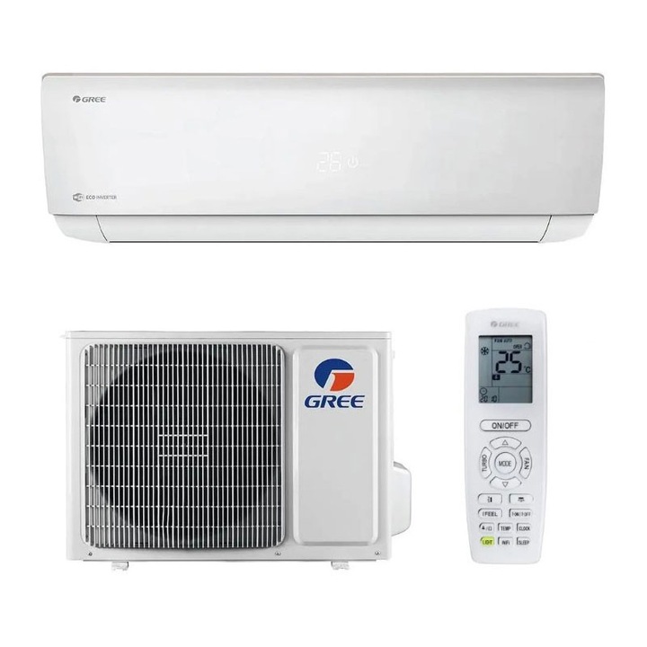 Aparat aer conditionat Gree Bora A4 Silver 12000 BTU, GWH12AABXB-K6DNA4A, Incalzire si Racire, Clasa A++, Wi-Fi