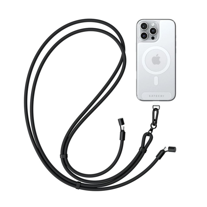 Cablu de date Satechi OntheGo Crossbody 1, 5m USB-C, 60 W, ST-LOTGLK Negru