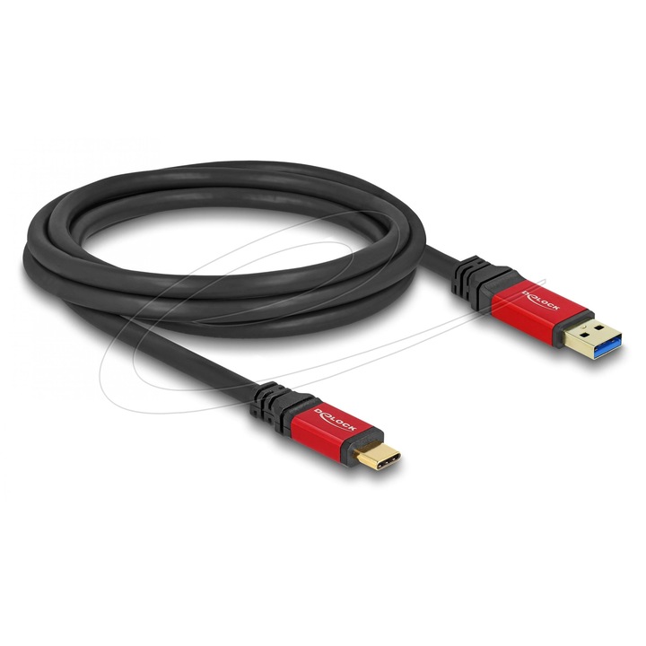 USB 3.2-A – USB C típusú T-T kábel 2 m, Delock 80618
