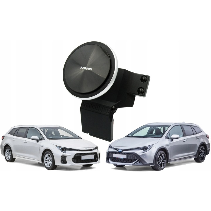 Стойка MagSafe със зареждане, Joyroom, съвместима с Toyota Corolla XII E21, Suzuki Swace, черна, 8'' екран, безжично 15W, монтаж между часовниците и екрана
