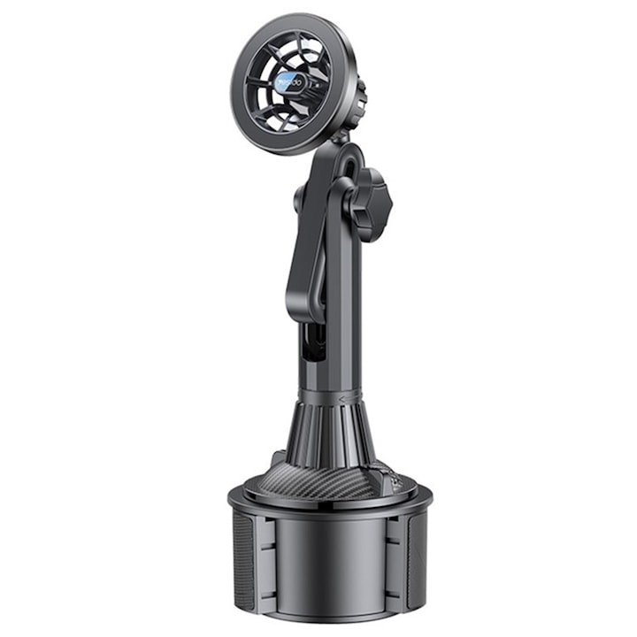 Autós telefontartó, Yesido C200, MagSafe, Erős rögzítés, Pohártartóhoz, Fekete