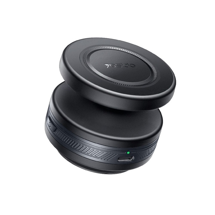 Suport auto pentru telefon, Yesido C224, Montaj bord, Ventuza, Rotatie 360°, Negru