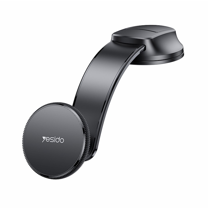 Suport auto pentru telefon, Yesido C176, Montaj bord, Ventuza, Magnetic, Negru