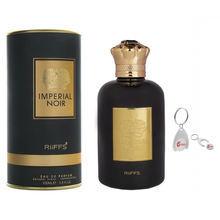 Set Apa de Parfum Imperial Noir, Riiffs, Unisex, 100ml cu Breloc Personalizat PMD