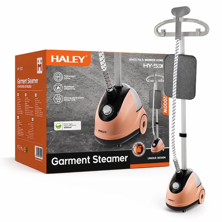 Aparat de Calcat Vertical cu Abur HALEY HY-531, 2000W, Rezervor 2L, Sistem Telescopic