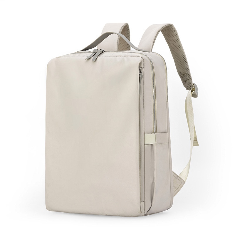 Geanta pentru laptop de 15 inch, amortizare cu perna de aer, design ergonomic, confortabila si respirabila, impermeabila si rezistenta la abraziune, stilata si eleganta, 30 x 13 x 41 cm, alb murdar
