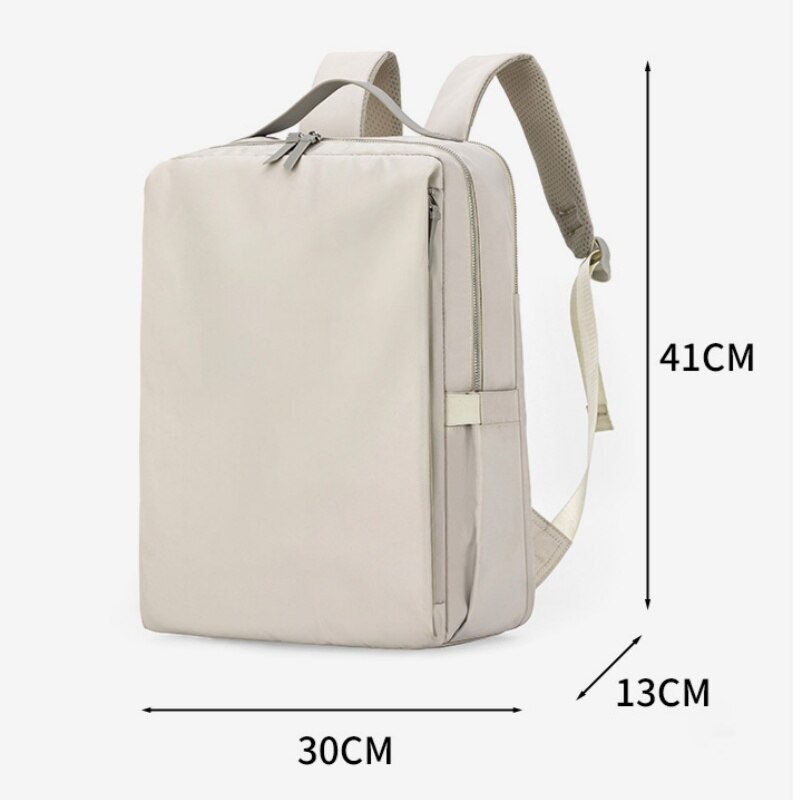 Geanta pentru laptop de 15 inch, amortizare cu perna de aer, design ergonomic, confortabila si respirabila, impermeabila si rezistenta la abraziune, stilata si eleganta, 30 x 13 x 41 cm, alb murdar