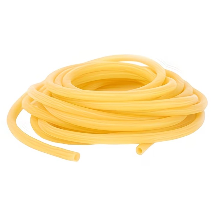 Tub flexibil pentru prastie, fitness, latex, 10 m, exterior 4 mm, interior 1 mm, galben