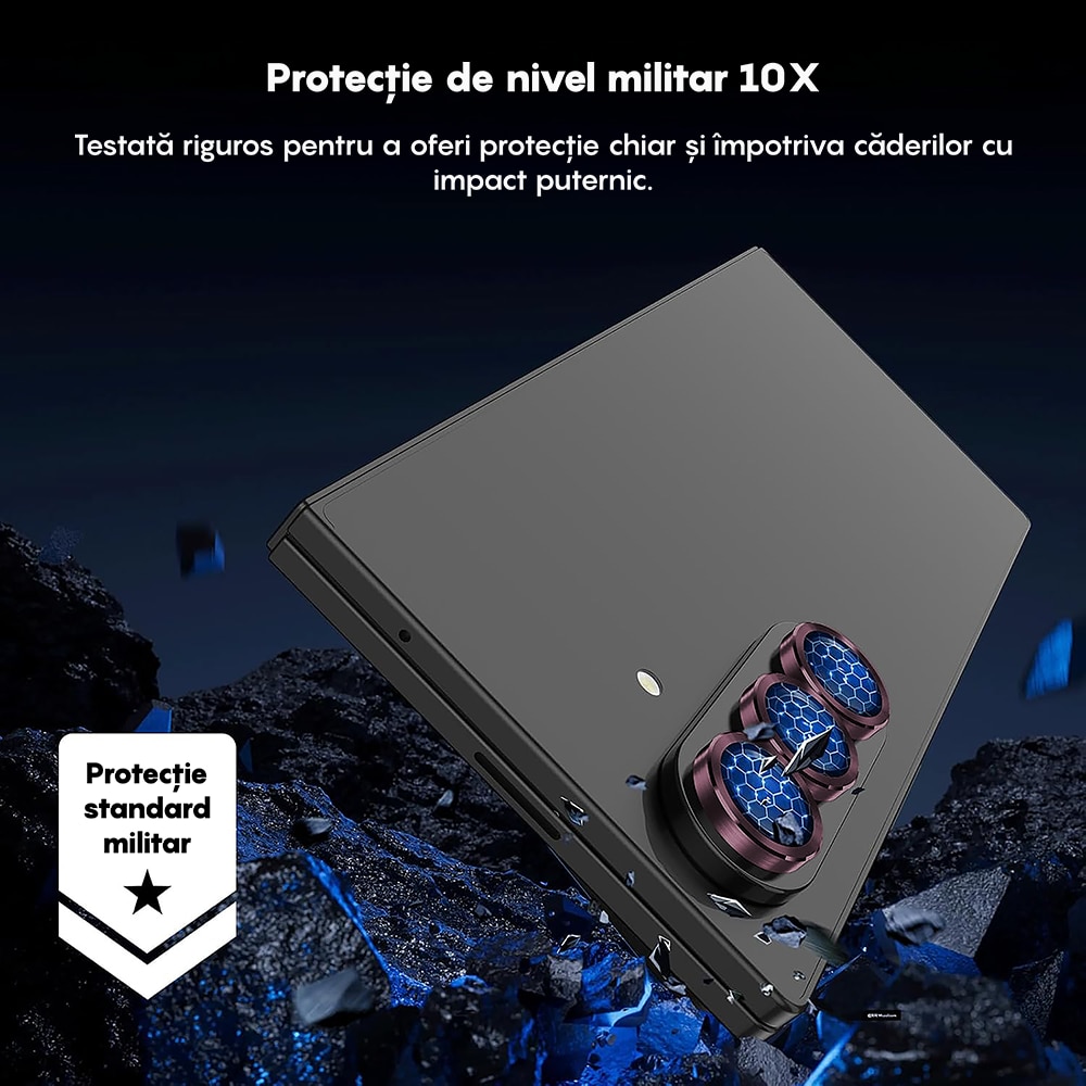 Folie Protectie Lentile Camera compatibila cu Samsung Galaxy Z Fold6, CASEY STUDIOS™ MaxDefense+, Ultra HD, Anti Amprente, Anti Zgarieturi, Anti Socuri, Roz