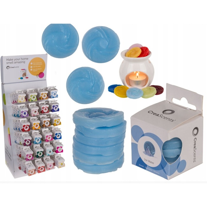 Illatos viaszolvasztó készlet, Luka, Jeges víz, 6 darab, 3,5 cm, 4,5x5,5x6,5 cm