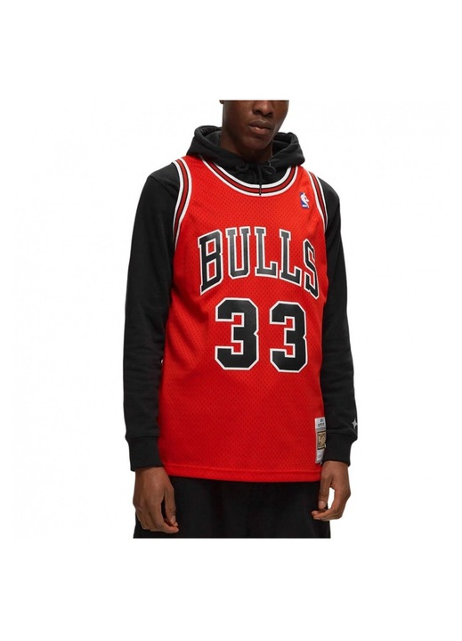 Férfi Mitchell & Ness kosárlabda mez, eredeti, NBA Swingman Jersey Scottie Pippen #3 légáteresztő poliészter anyagból, kiváló kényelem