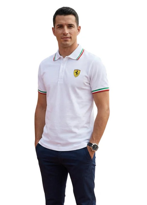 Tricou Polo Barbati Ferrari SS Italy Flag Piquet