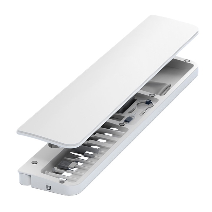 Ergonomikus csuklótámasz 22 az 1-ben tisztítókészlettel, csúszásmentes talppal, fehér, irodai és gaming használatra