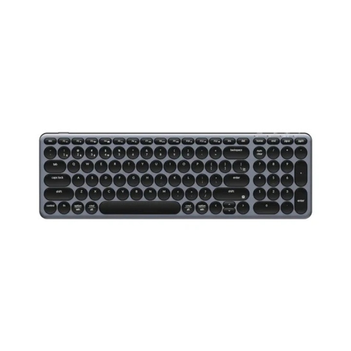 Безжична мембранна клавиатура Keychron B4 Pro Ultra-Slim, Bluetooth/2.4GHz, програмируема за Win/MacOS - Space Grey
