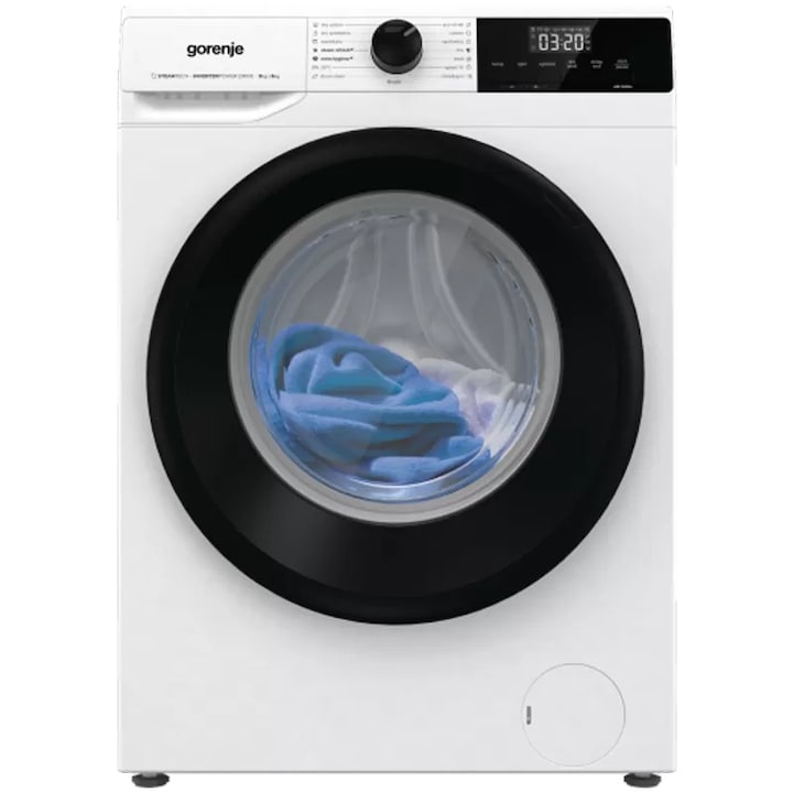 Пералня със сушилня Gorenje W1D2A964ADS, Капацитет пране: 9 кг, Капацитет Сушене: 6 кг, LED дисплей, Бял