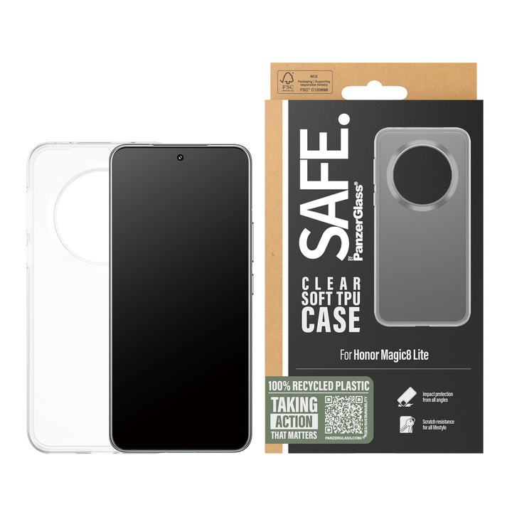 Safe tok Honor Magic8 lite-hoz, átlátszó