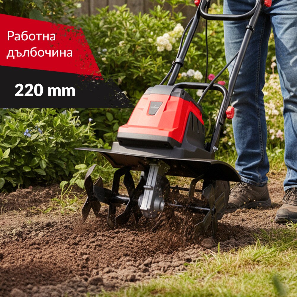 Електрическа мотофреза Lehmann Ground, мощност 1800W, 380 об./мин