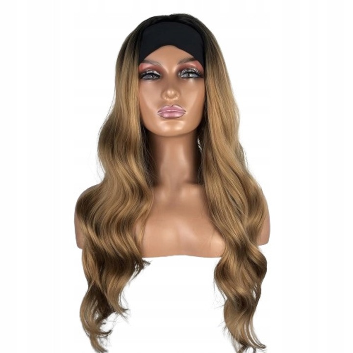 Peruca blonda lunga cu opasa, KORBI, 65cm, sintetica, pe plasa
