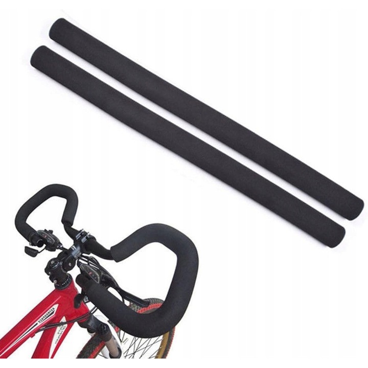 Mansoane bicicleta KORBI, piankowe, 340mm, antiderapante, set, culoare neagra