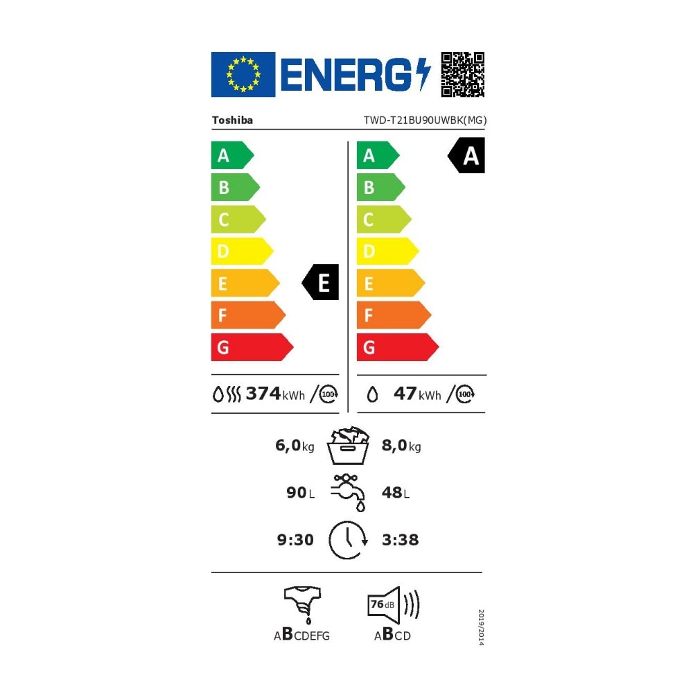 Masina de spalat rufe cu uscator Slim Toshiba TWD-T21BU90UWBK(MG), Inverter, Wi-Fi, Steam, Baby Care, Ultra Fine Bubble, Aroma+, Drum Clean, 8/6 kg, 1400 rpm, Clasa A/E, Inox inchis