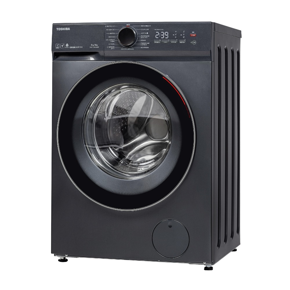 Masina de spalat rufe cu uscator Slim Toshiba TWD-T21BU90UWBK(MG), Inverter, Wi-Fi, Steam, Baby Care, Ultra Fine Bubble, Aroma+, Drum Clean, 8/6 kg, 1400 rpm, Clasa A/E, Inox inchis