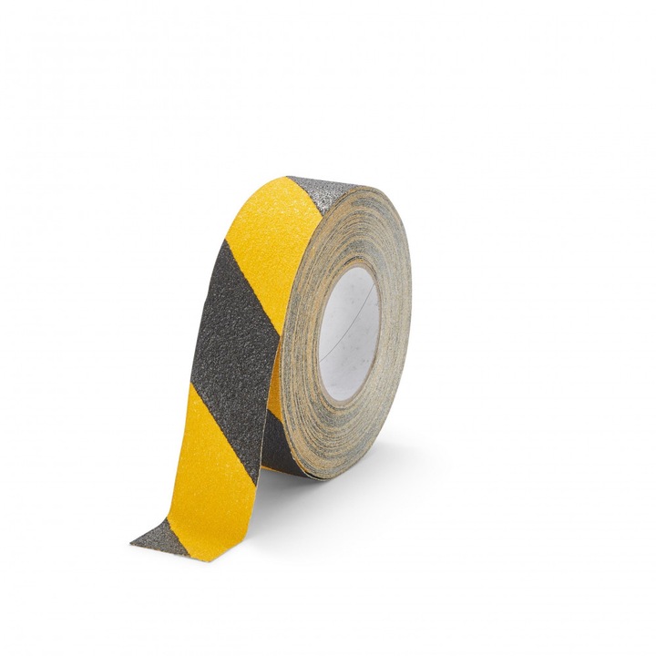 Fokozott érdes veszélyre figyelmeztető -100mm x 18, 3m-Fekete-Sárga csúszásgátló szalag