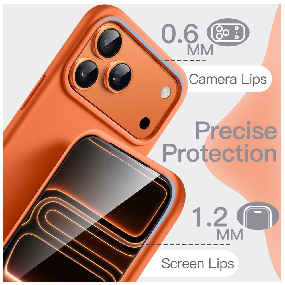 Husa Jelly G-Tech Silicone Compatibil cu Apple iPhone 17 Pro Max, Decupaje precise, Flexibila, Protectii Camere, Portocaliu