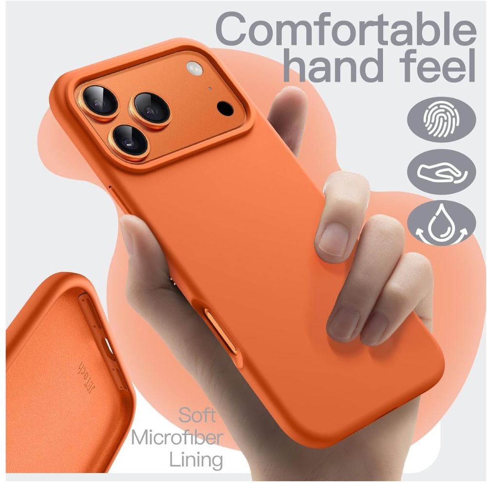 Husa Jelly G-Tech Silicone Compatibil cu Apple iPhone 17 Pro Max, Decupaje precise, Flexibila, Protectii Camere, Portocaliu