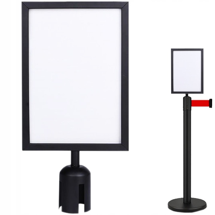 Rama A4 verticala, KORBI, culoare neagra, 32x22cm, utilizare interioara si exterioara