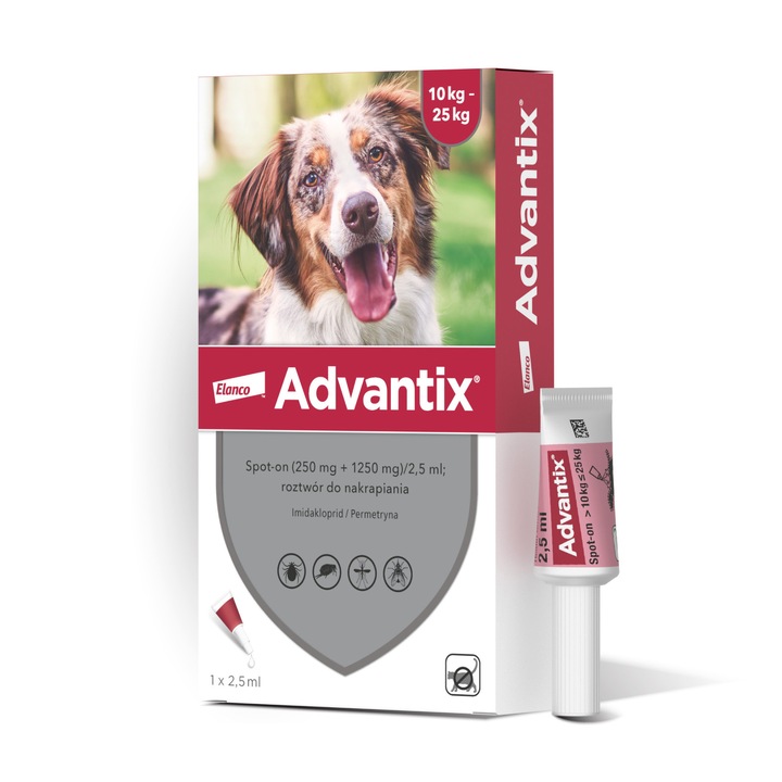 Picaturi Bayer Advantix pentru capuse si purici 2,5 ml