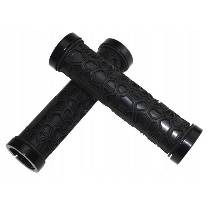 Mansoane bicicleta GRIPY, set 2 bucati, antiderapante, 13,2cm, negru