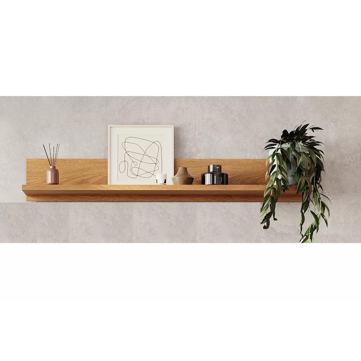 Helvetia függő fali polc, 150 cm, MDF konyvespolc, 23 cm széles, 1 polcos