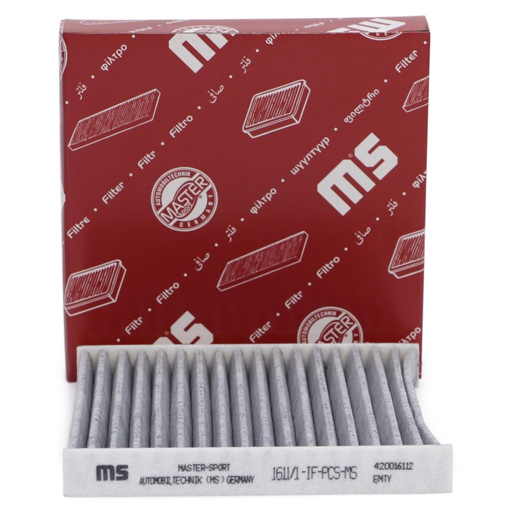 Master-Sport aktív szén utastérszűrő, kompatibilis DAIHATSU SIRION, SUBARU JUSTY IV, 154x157x20mm