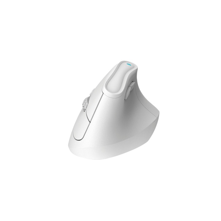 Mouse wireless, 2, 4G wireless + Bluetooth, design ergonomic, senzor optic, DPI reglabil, functionare silentioasa, control precis, compatibilitate extinsa, alb