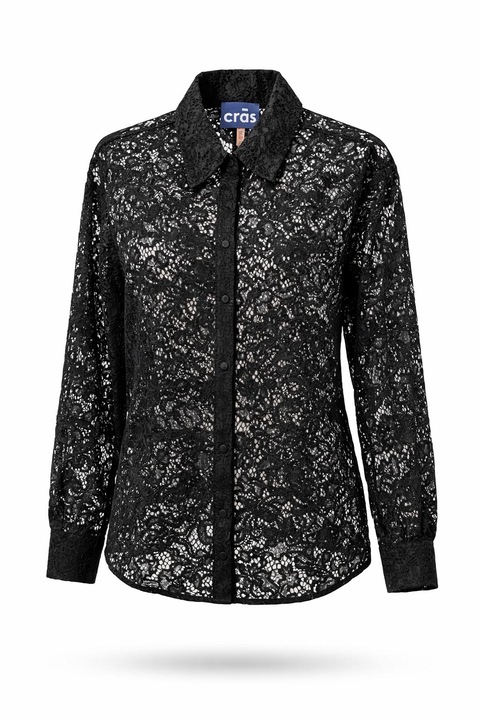 Camasa CRAS din dantela, neagra, 38/M
