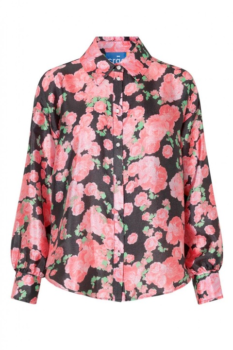 Риза Cras, уголемен модел, закопчаване с копчета от камъчета, многоцветна, размер 36 EU