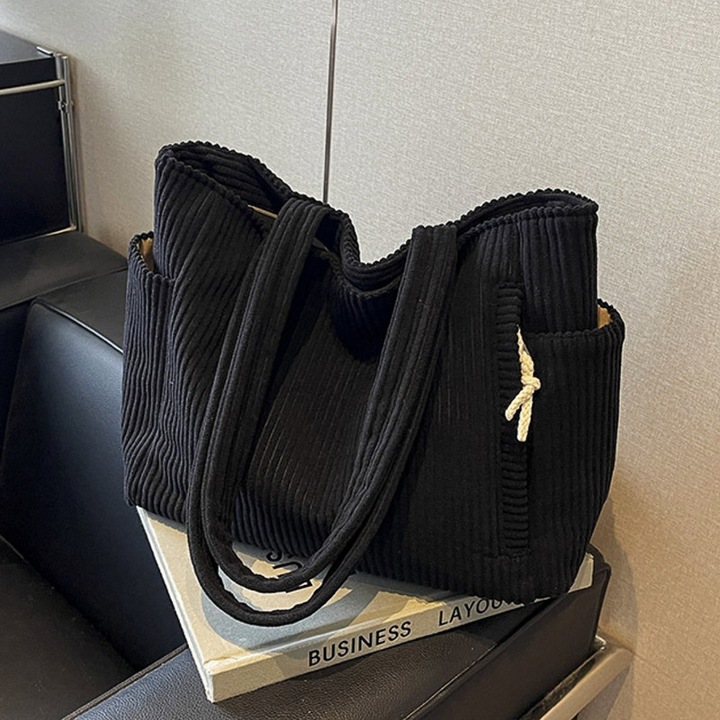 Retro Kordbársony Női Tote Táska, LUXWTB, Többzsebes, Nagy Kapacitású és Tartós, Válltáska, Alkalmas mindennapi utazáshoz, kirándulásokhoz és ünnepi ajándékokhoz