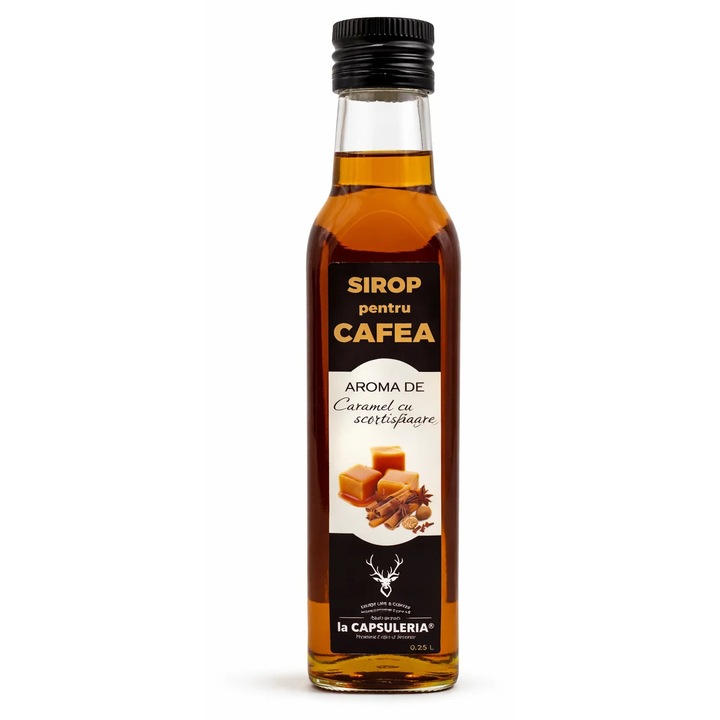 Sirop pentru cafea, La Capsuleria, caramel si scortisoara, 250 ml