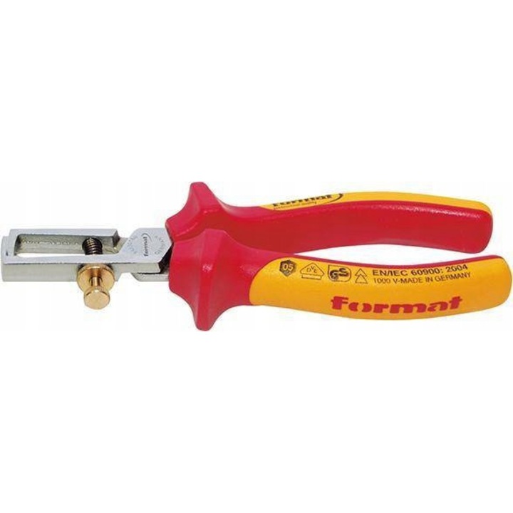 VDE szigeteléseltávolító fogó 160mm, FORMAT, speciális acél, 1000V-ig szigetelt