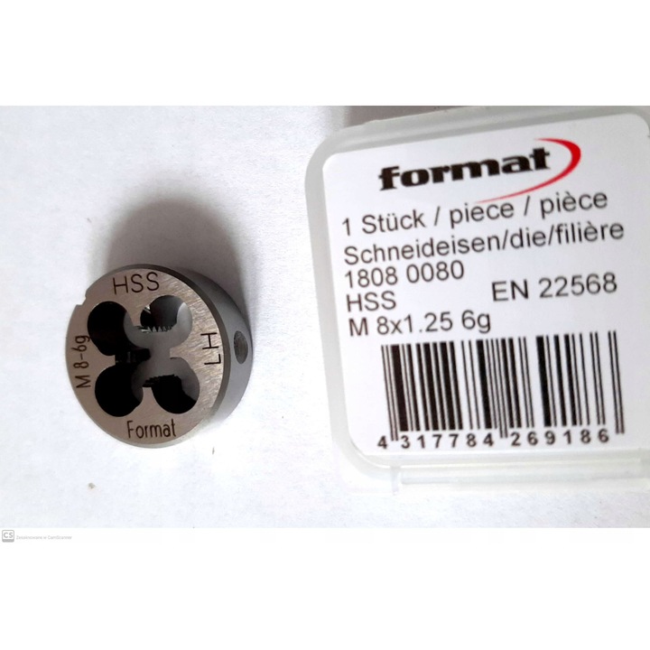 Narzynka HSS M8x1,25 mm, 25x9 mm, set pentru gauri si insurubat