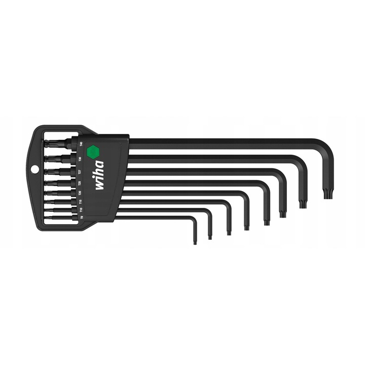 Set chei TORX, 8 piese, Wiha, otel cromovan, cap sferic, dimensiuni variate