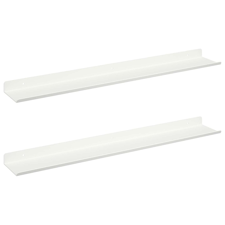 vidaXL Lebegő polc Falra szerelhető 2 pcs Fehér 60 x 8, 5 x 2, 5 cm Acél 8003970