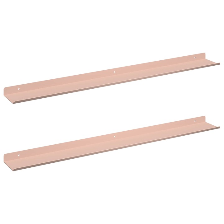 vidaXL Lebegő polc 2 pcs Rózsaszín 80 x 9 x 2, 5 cm Acél 8003974
