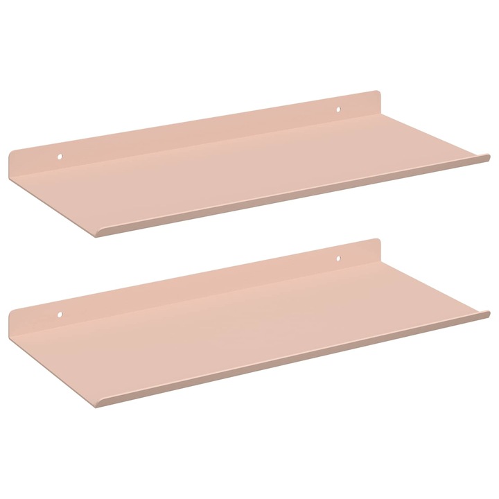 vidaXL Lebegő polc 2 pcs Rózsaszín 40 x 18 x 2, 5 cm Acél 8004010